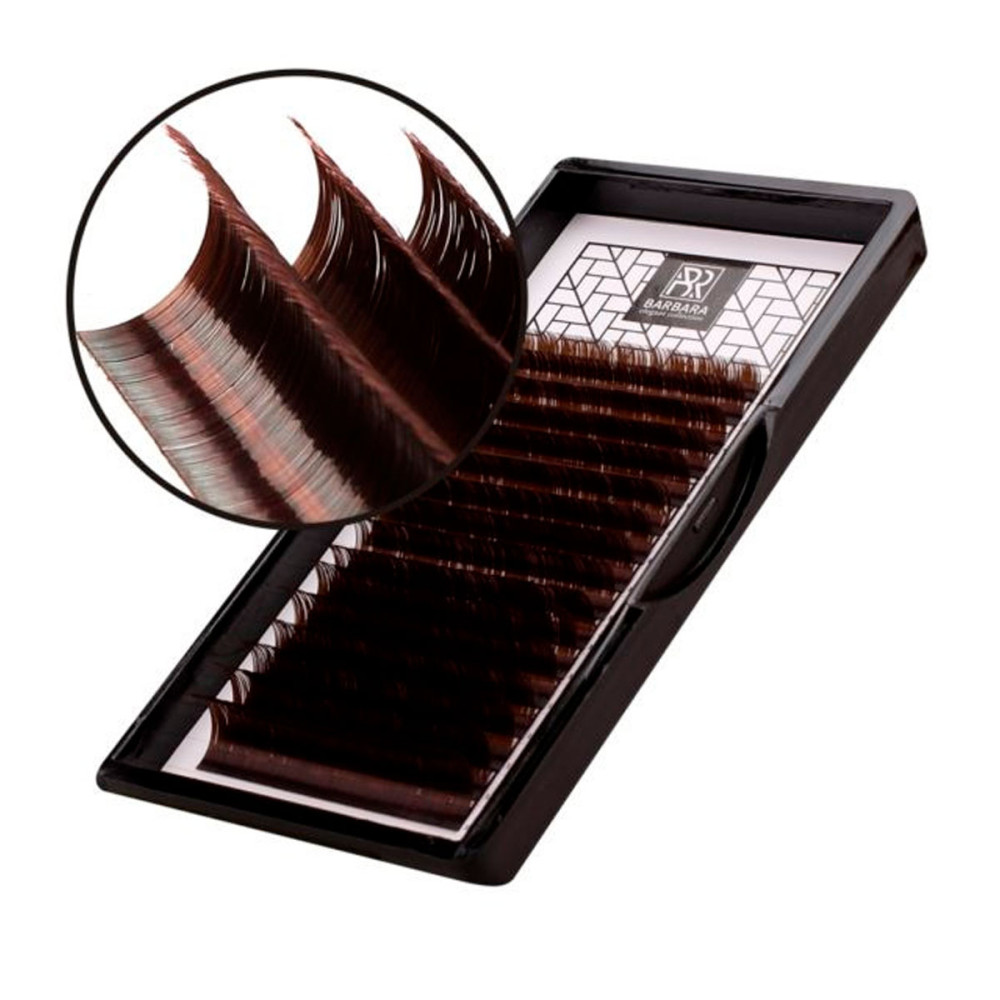 Коричневые ресницы Горький шоколад Barbara Микс, изгиб L+, толщина 0.07, длина микс от 7 мм до 12 мм в Уфе