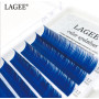 Цветные ресницы LAGEE отдельные длины, изгиб С, толщина 0.12, длина 9 мм, цвет синий в Уфе