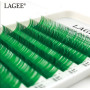 Цветные ресницы LAGEE отдельные длины, изгиб С, толщина 0.12, длина 9 мм, цвет зеленый в Уфе