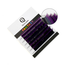 Ресницы OkoLashes Ombre mini Mix 7-12 mm Черно-пурпурные, изгиб С, толщина 0.07